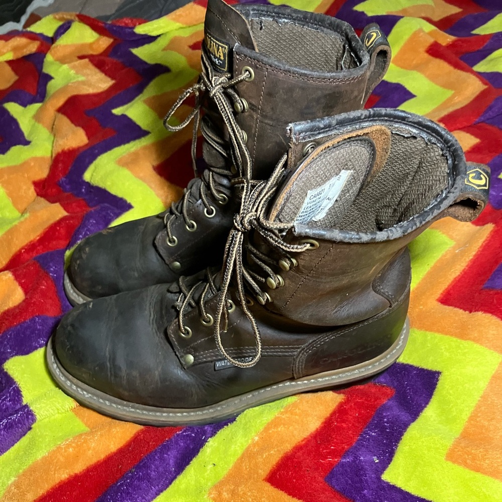 Carolina CA9821 Steel Toe Elm Leather Work Logger Waterproof Men’s Boots 8.5 - Picture 3 of 10